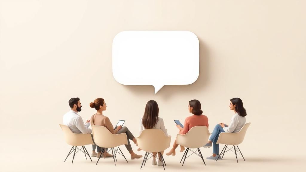 A visual representation of Customer Community Building, with icons for engagement, networking, and support.