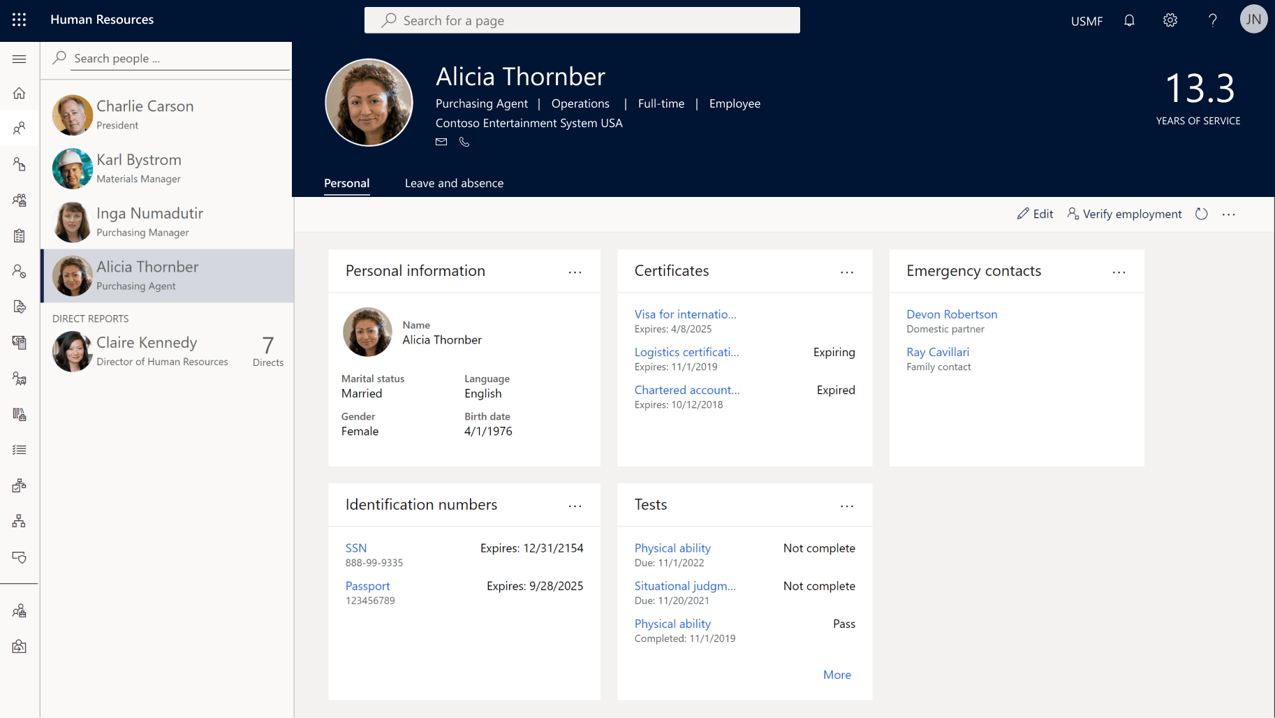 Human Resources | Microsoft Dynamics 365