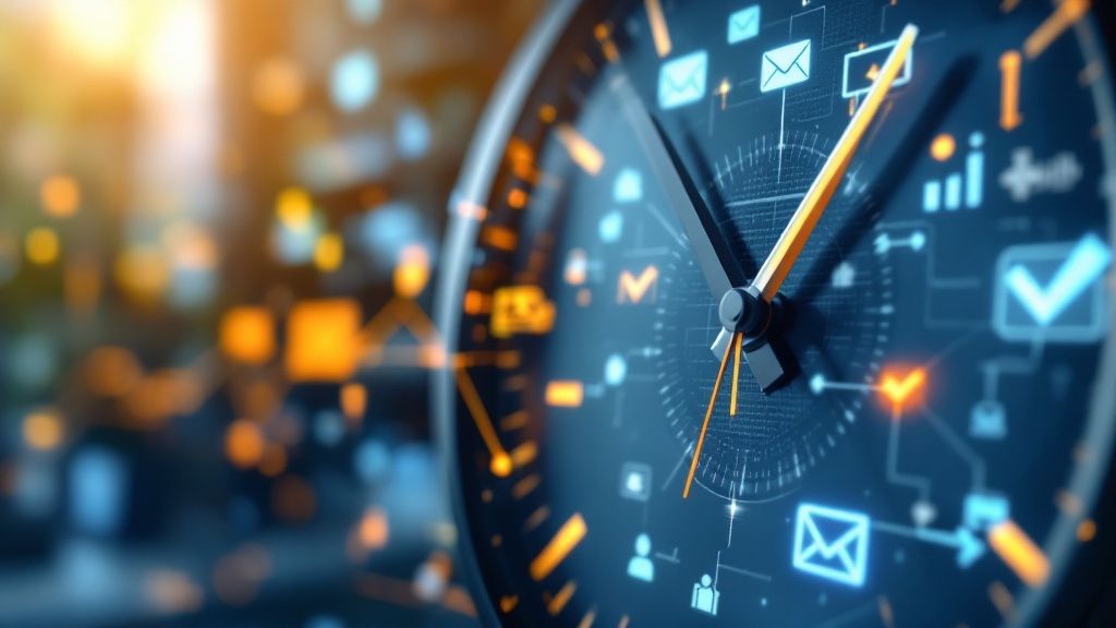 An image illustrating the concept of time and resource efficiency in marketing