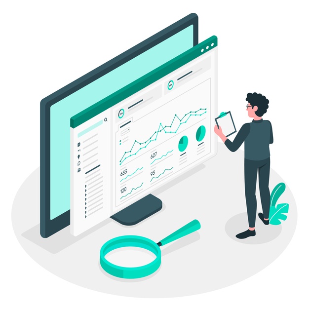 Site stats concept illustration Free Vector