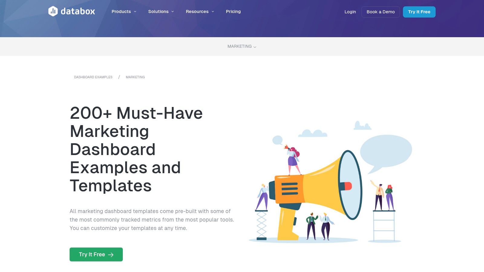Databox – Marketing Dashboard Examples & Templates