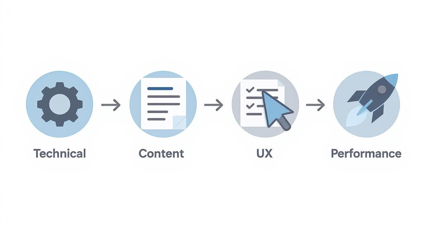Infographic about how do you audit a website
