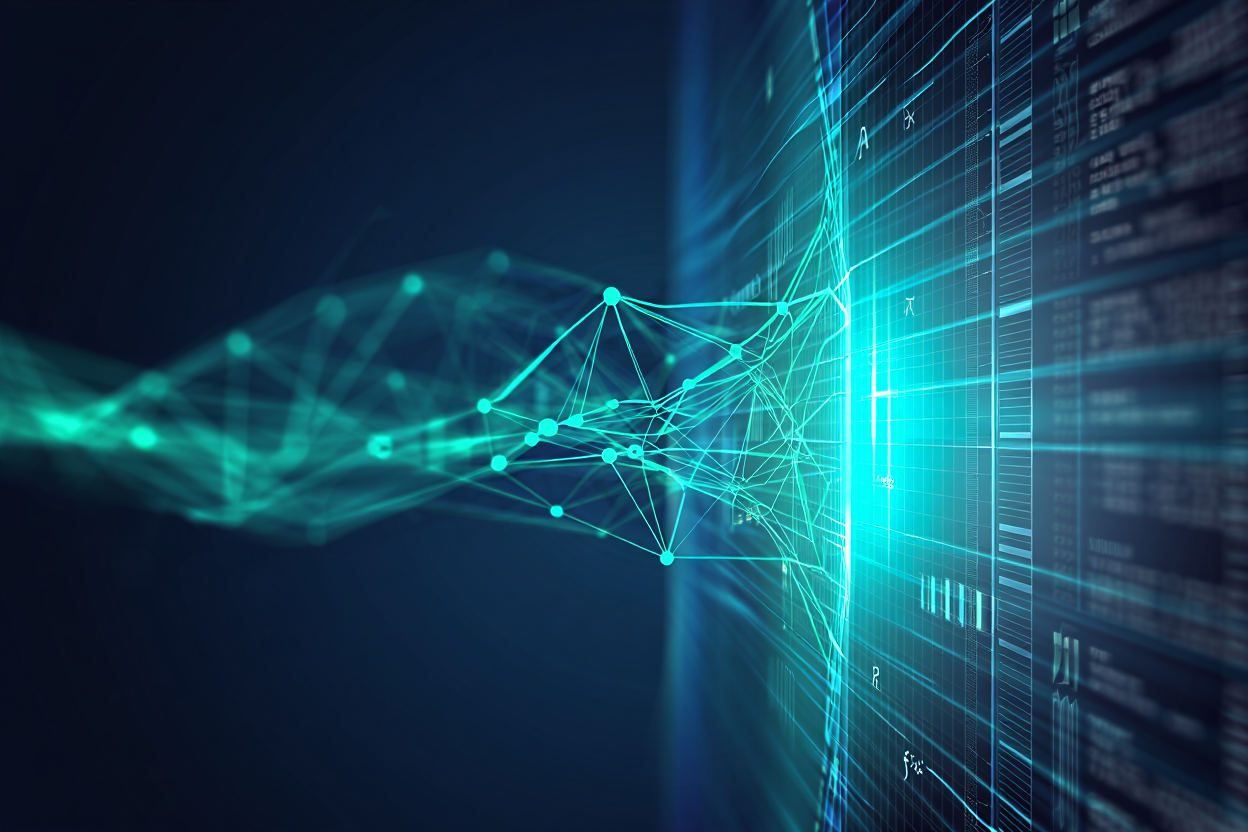 Abstract network visualization representing AI security