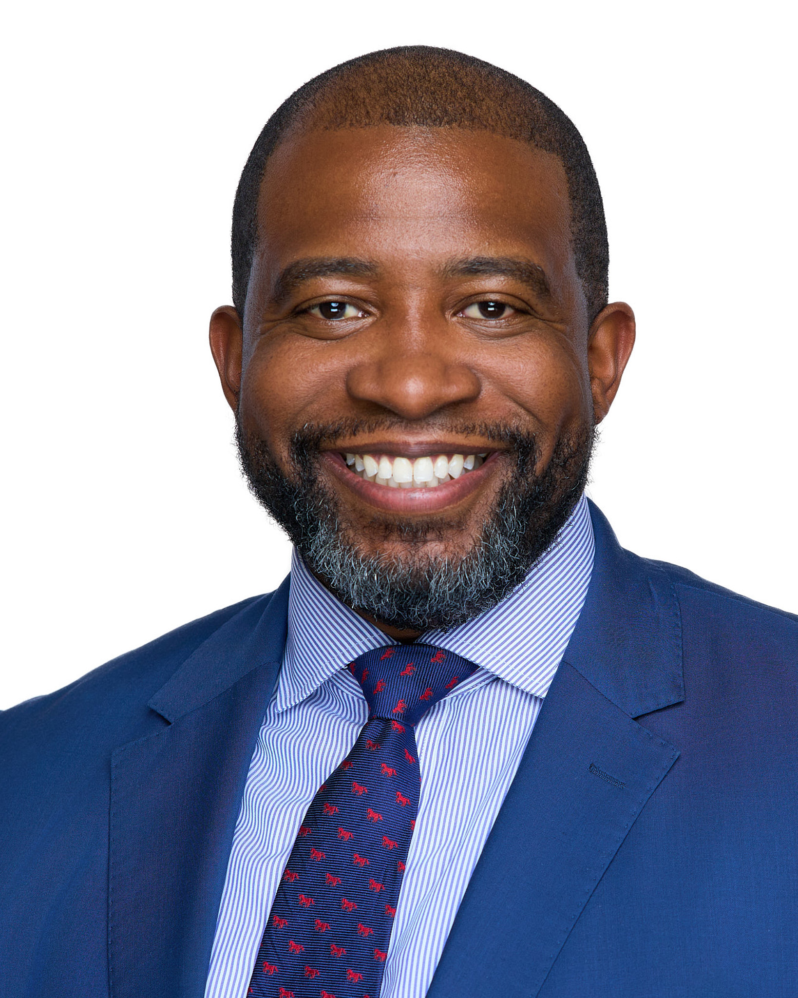 On-Location Corporate Headshots at On Site Headshots made for corporate group headshot session male with dark blue cover jacket and light blue shirt for Broadridge Event