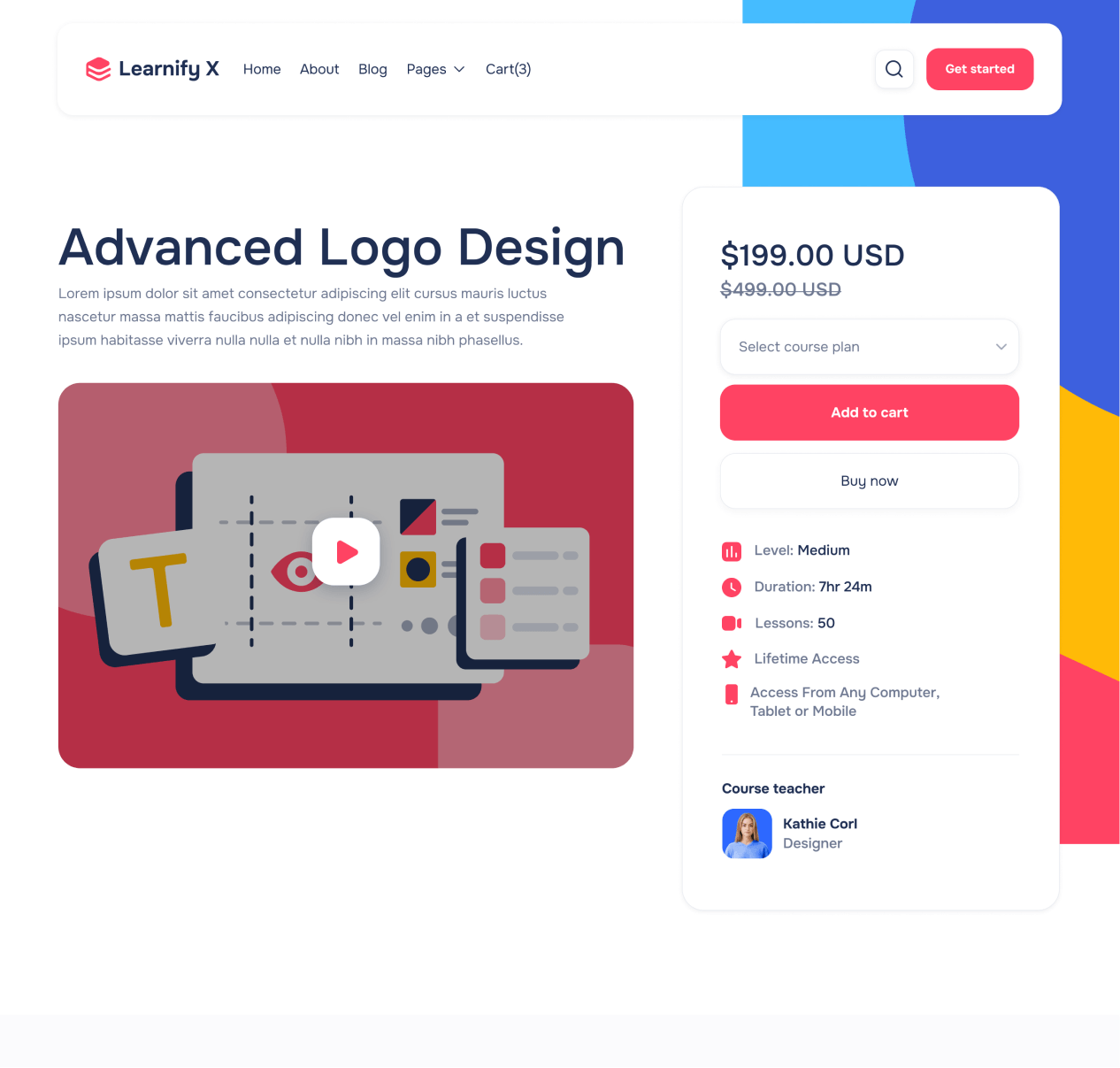 Learnify X - Courses Single page - Online Learning Education Webflow Template