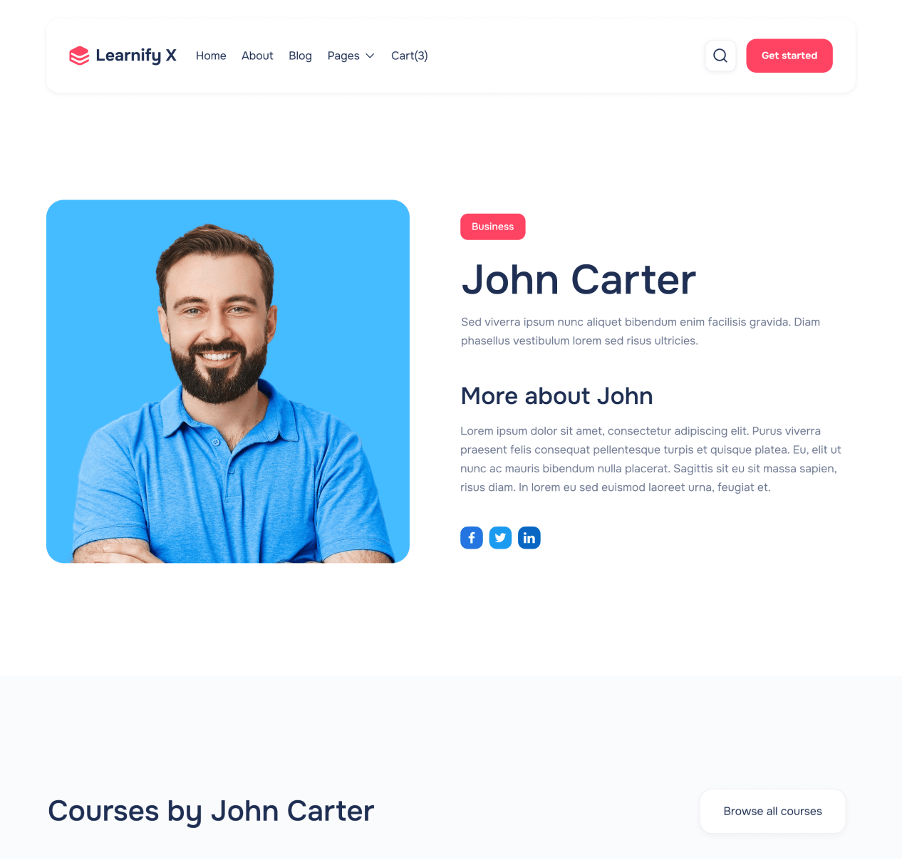 Learnify X - Teacher Single page - Online Learning Education Webflow Template