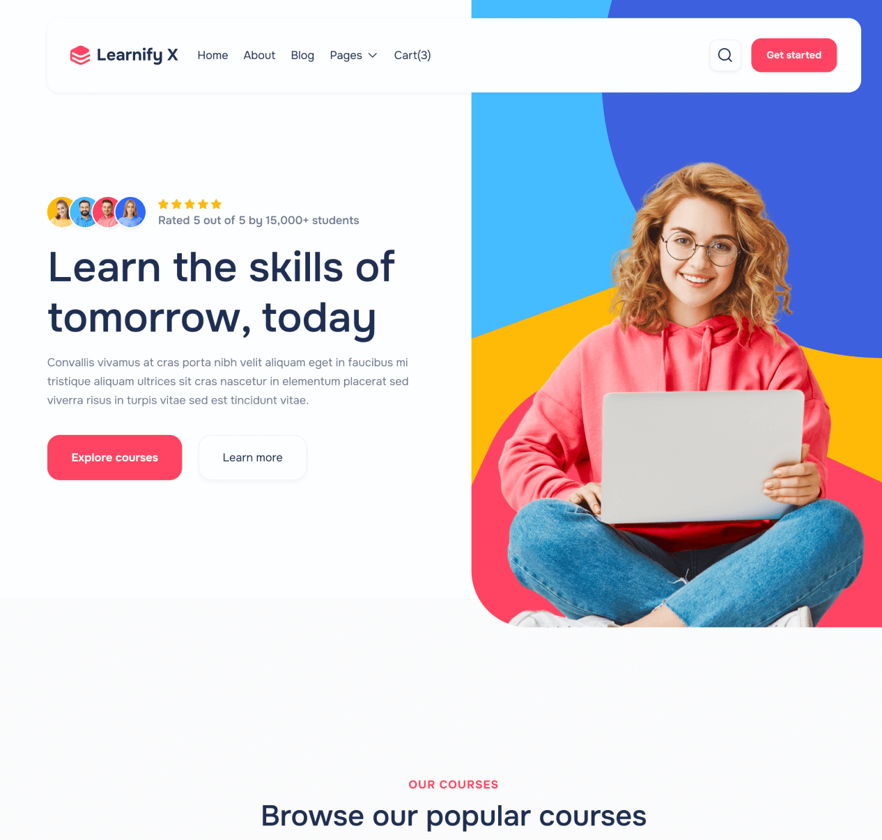 Learnify X - Home page - Online Learning Education Webflow Template