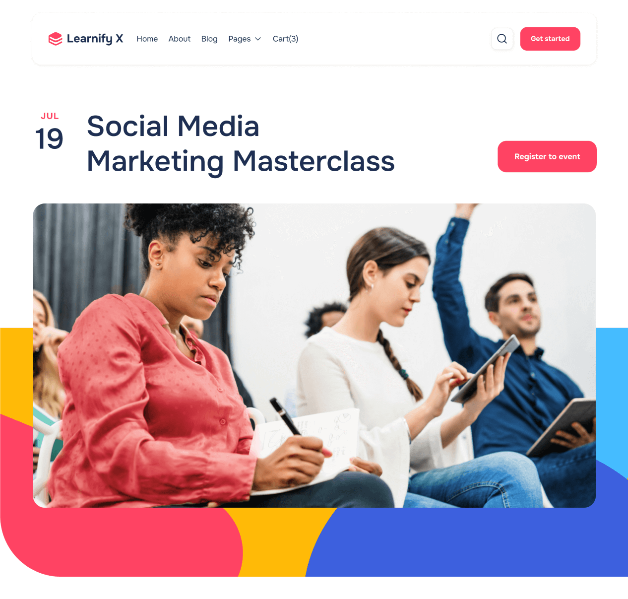 Learnify X - Event Single page - Online Learning Education Webflow Template