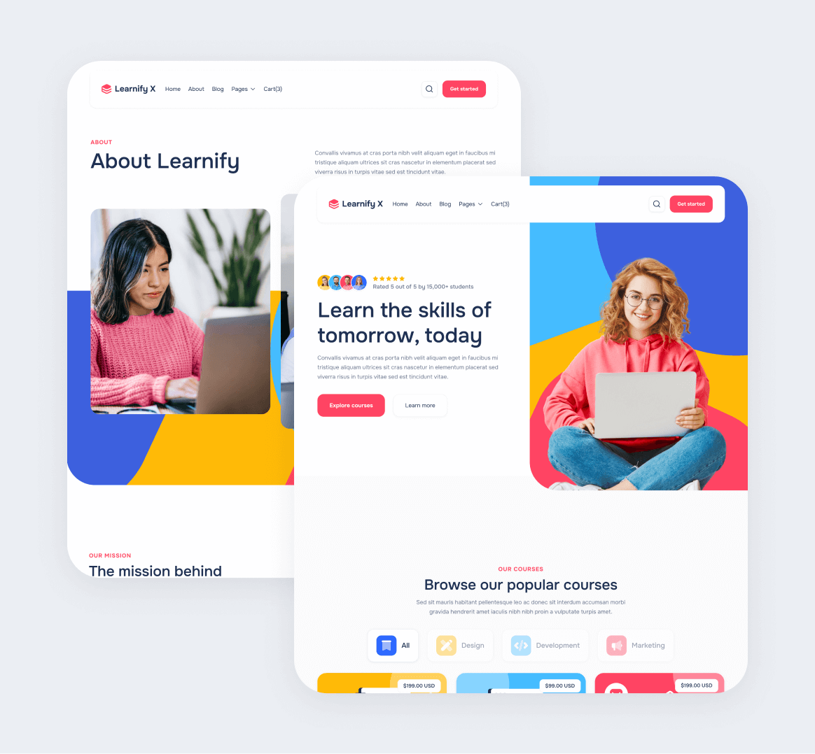 Learnify X - 15 Pages Included - Online Learning Education Webflow Template