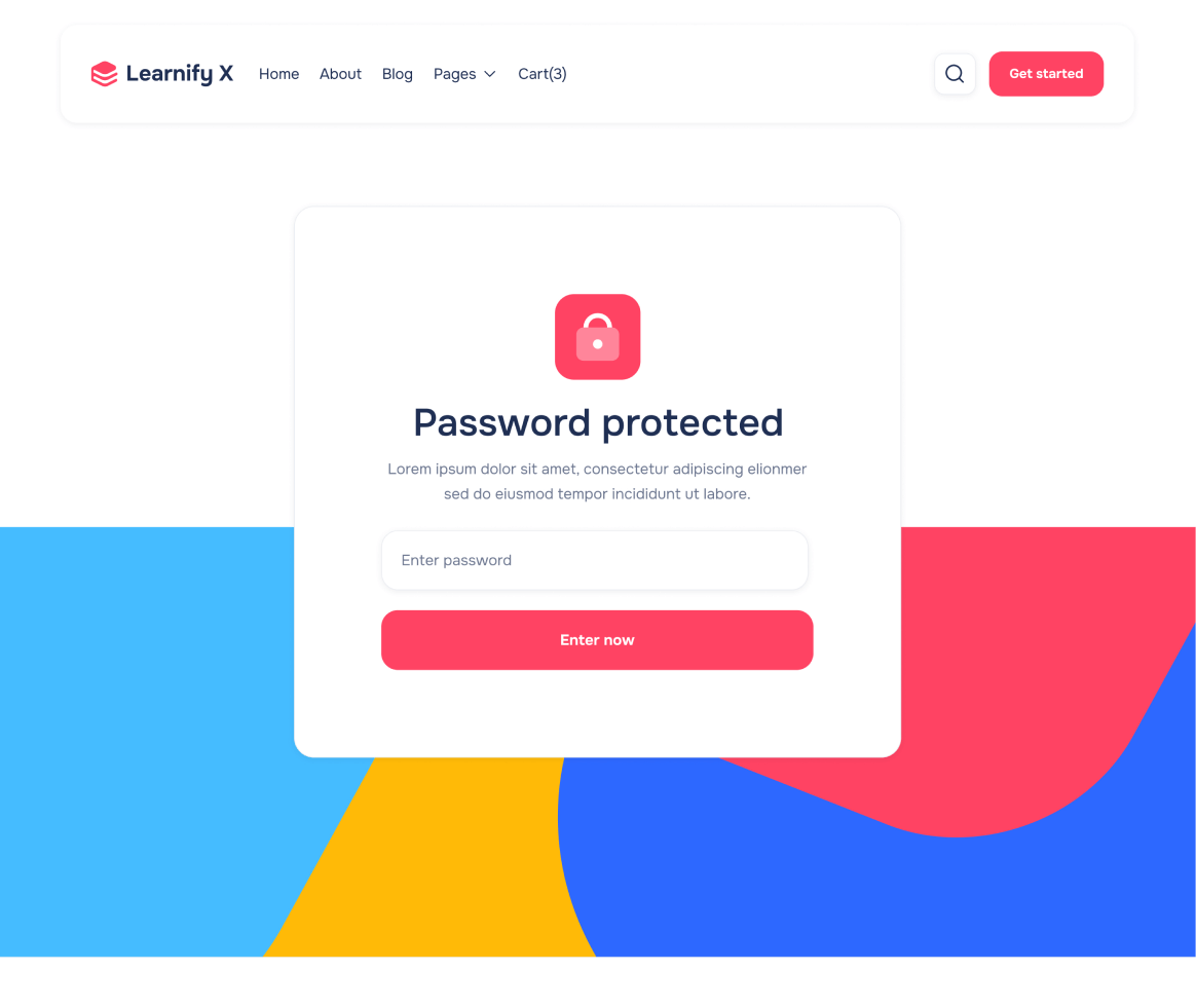 Learnify X - Password Protected page - Online Learning Education Webflow Template