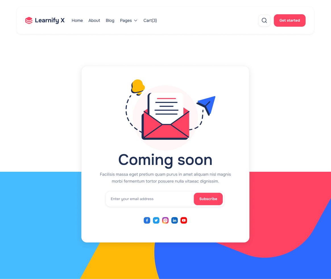 Learnify X - Coming Soon page - Online Learning Education Webflow Template
