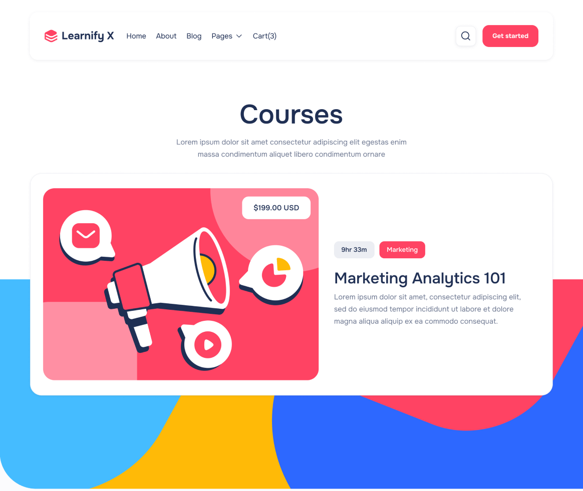 Learnify X - Courses page - Online Learning Education Webflow Template