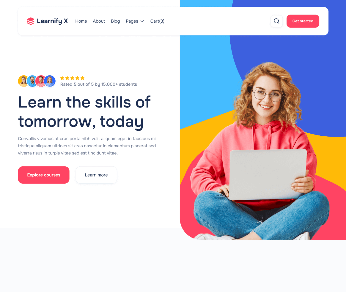 Learnify X - Home page - Online Learning Education Webflow Template