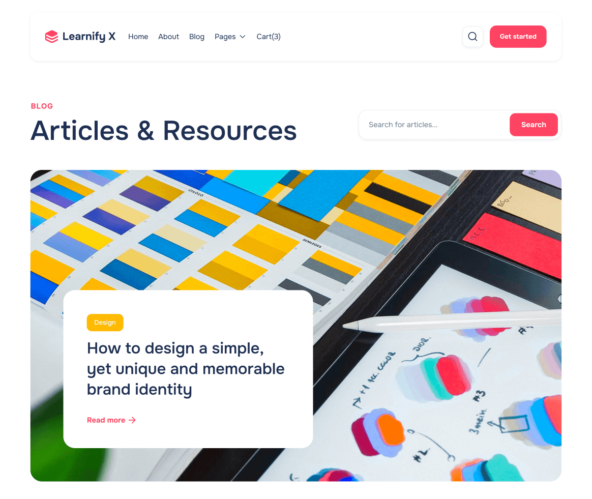 Learnify X - Blog page - Online Learning Education Webflow Template