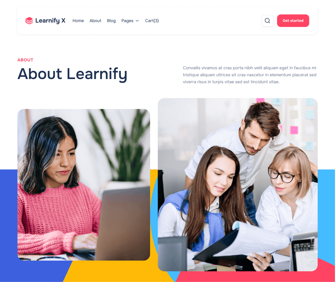 Learnify X - About page - Online Learning Education Webflow Template