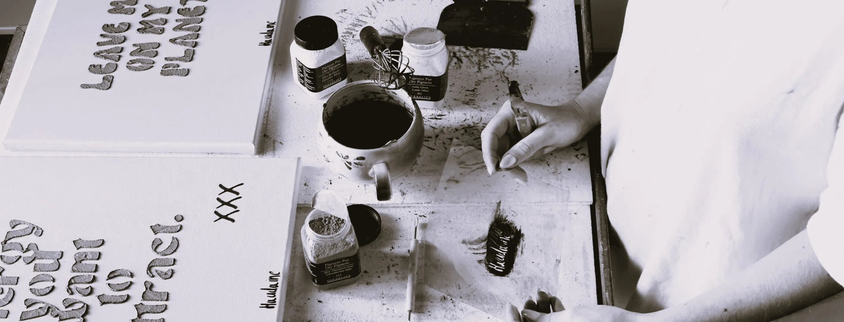 ZOOM sur process réalisation toile