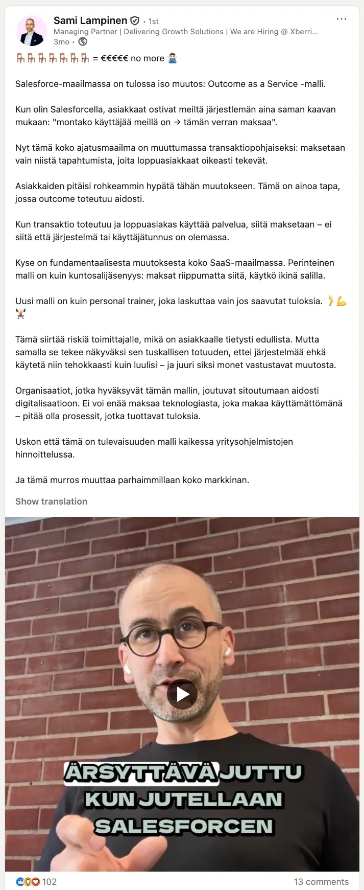 LinkedIn post by Sami Lampinen, Growberries