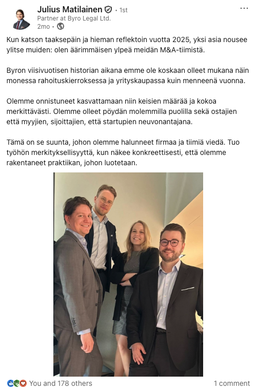 LinkedIn post by Byro Legal