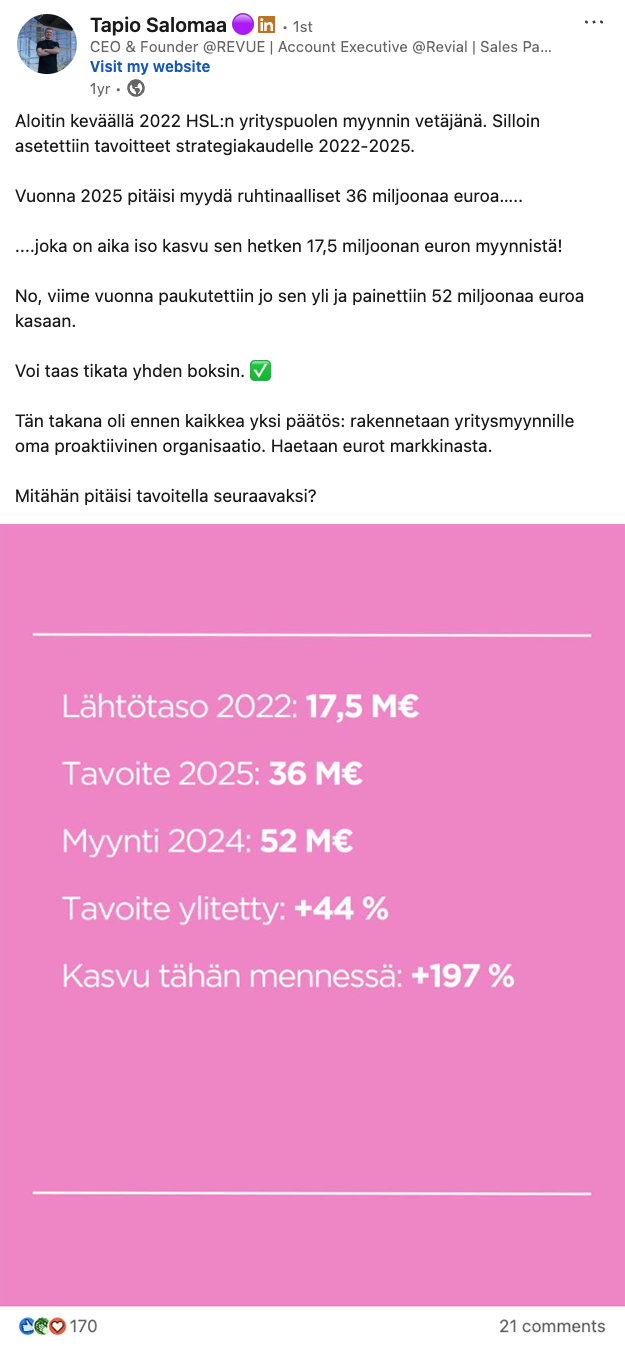 LinkedIn post by Tapio Salomaa, HSL