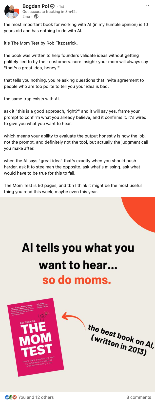 LinkedIn post by Bogdan Pol, Tracklution