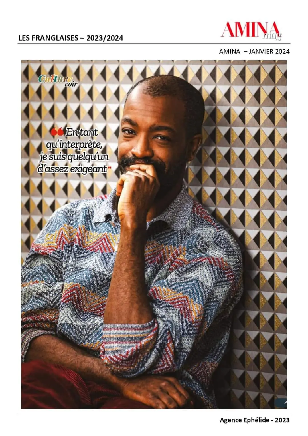 coupure de magazine - Amina Magazine - Ayouba Ali  - Les Franglaises