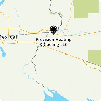 Map showing Precision Heating & Cooling LLC location near Mexicali