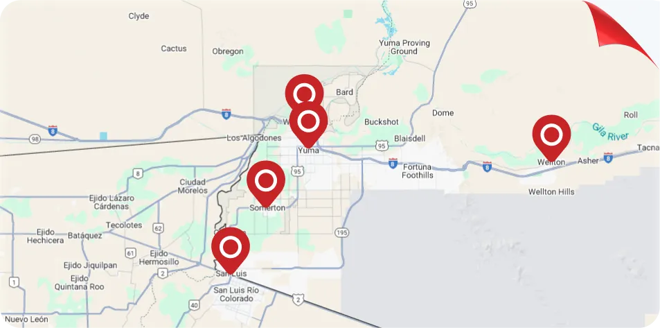 Precision heating's service areas map