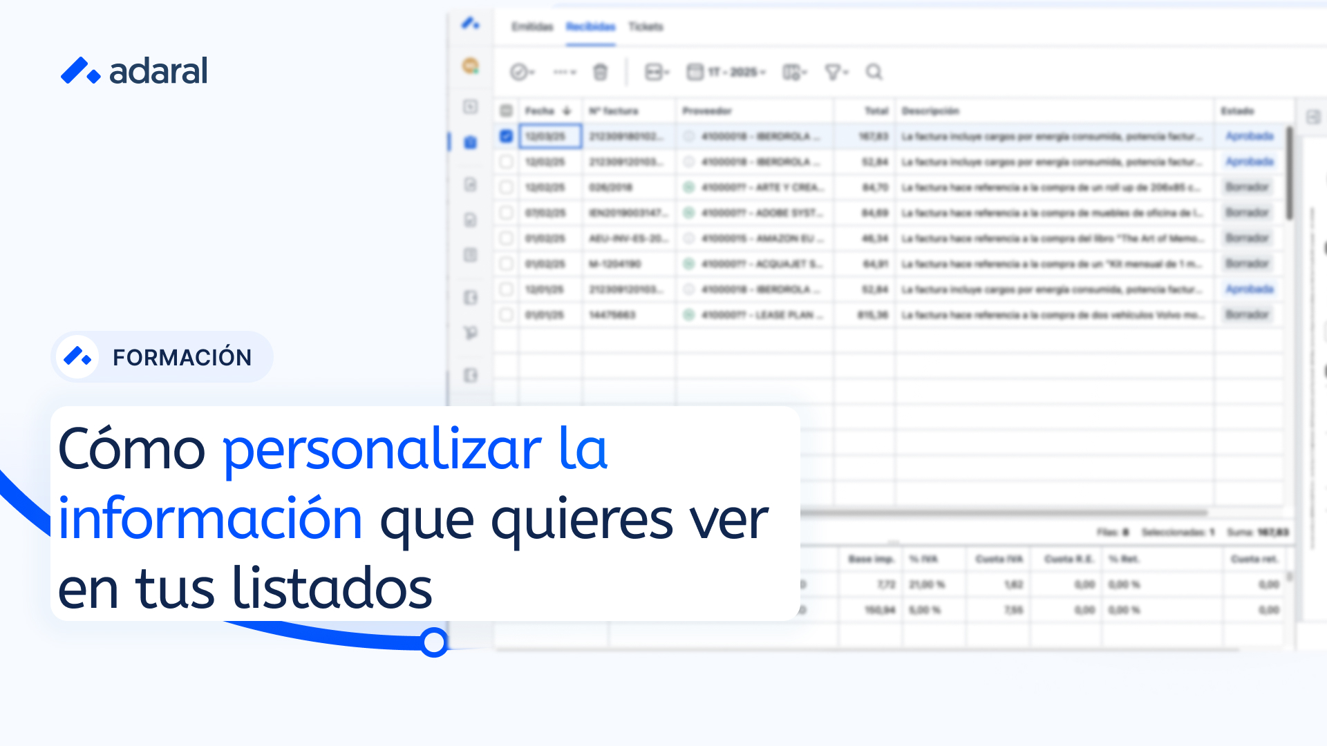 Personalizar columnas en listados