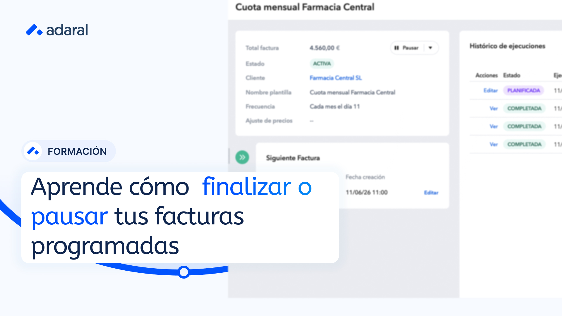 Finalizar o pausar recurrencia