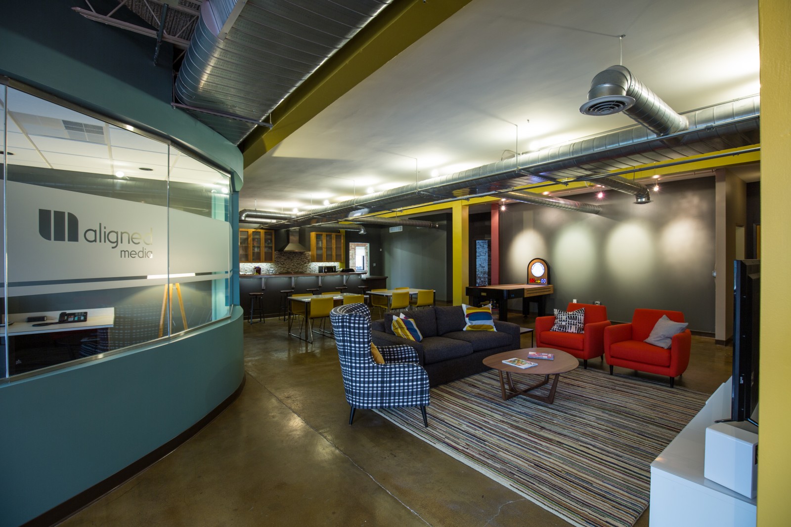 Aligned Media's studio main area