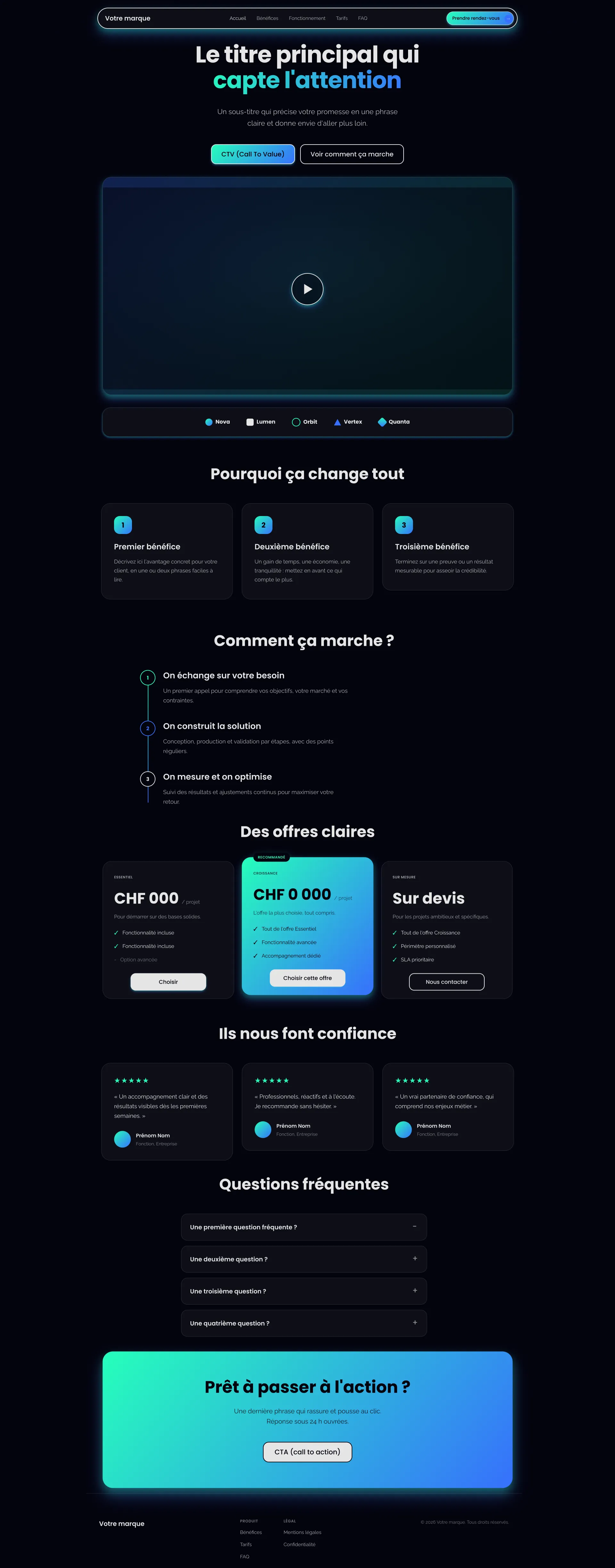 Exemple de landing page conçue par Digispark