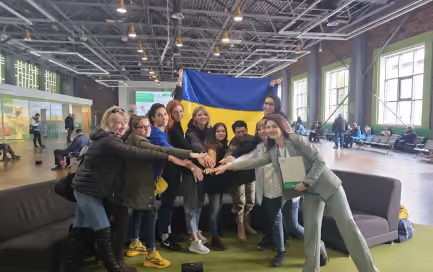 Team and flag