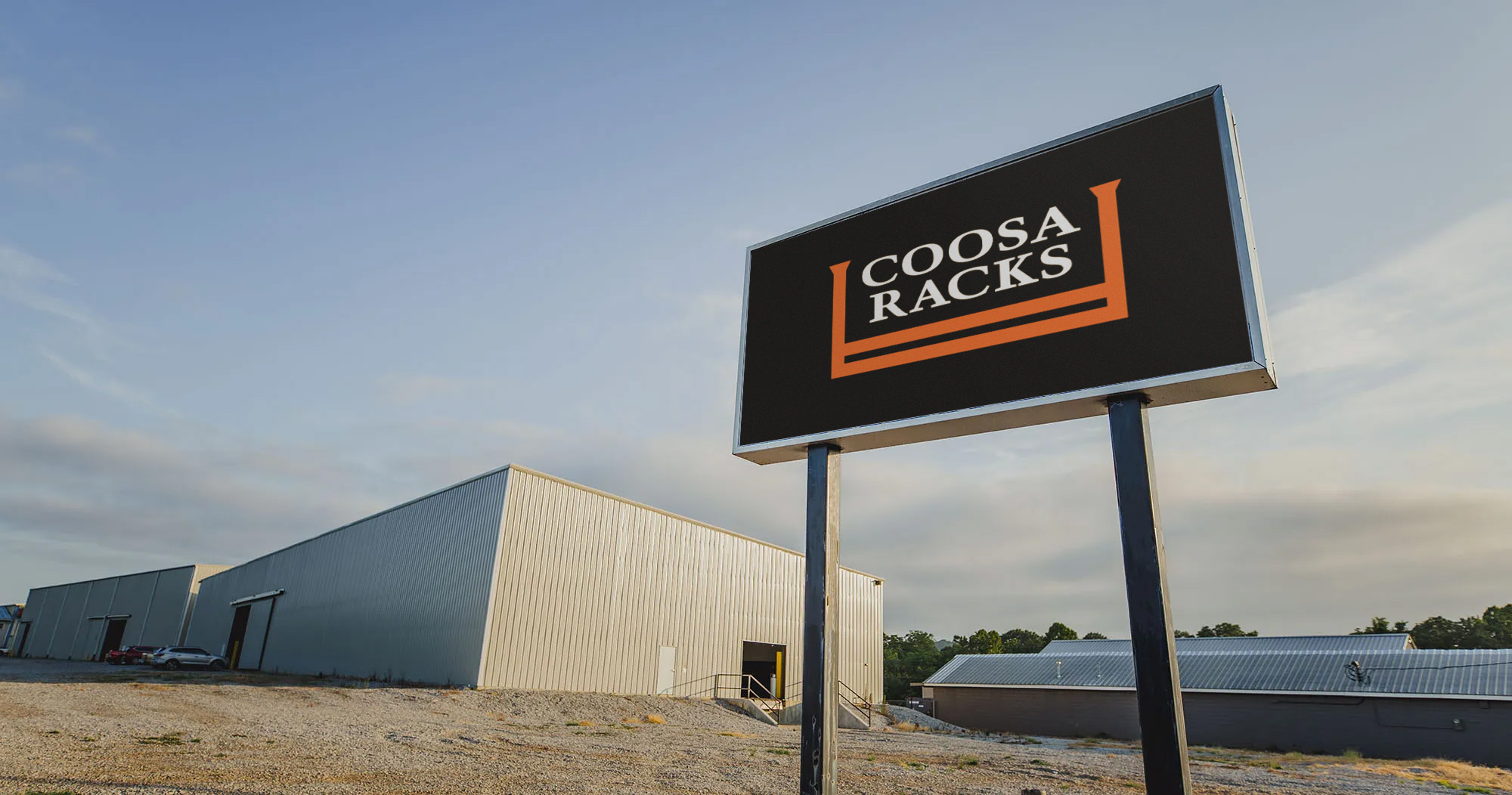 coosa racks sign and building