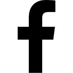 Facebook logo in black and white.