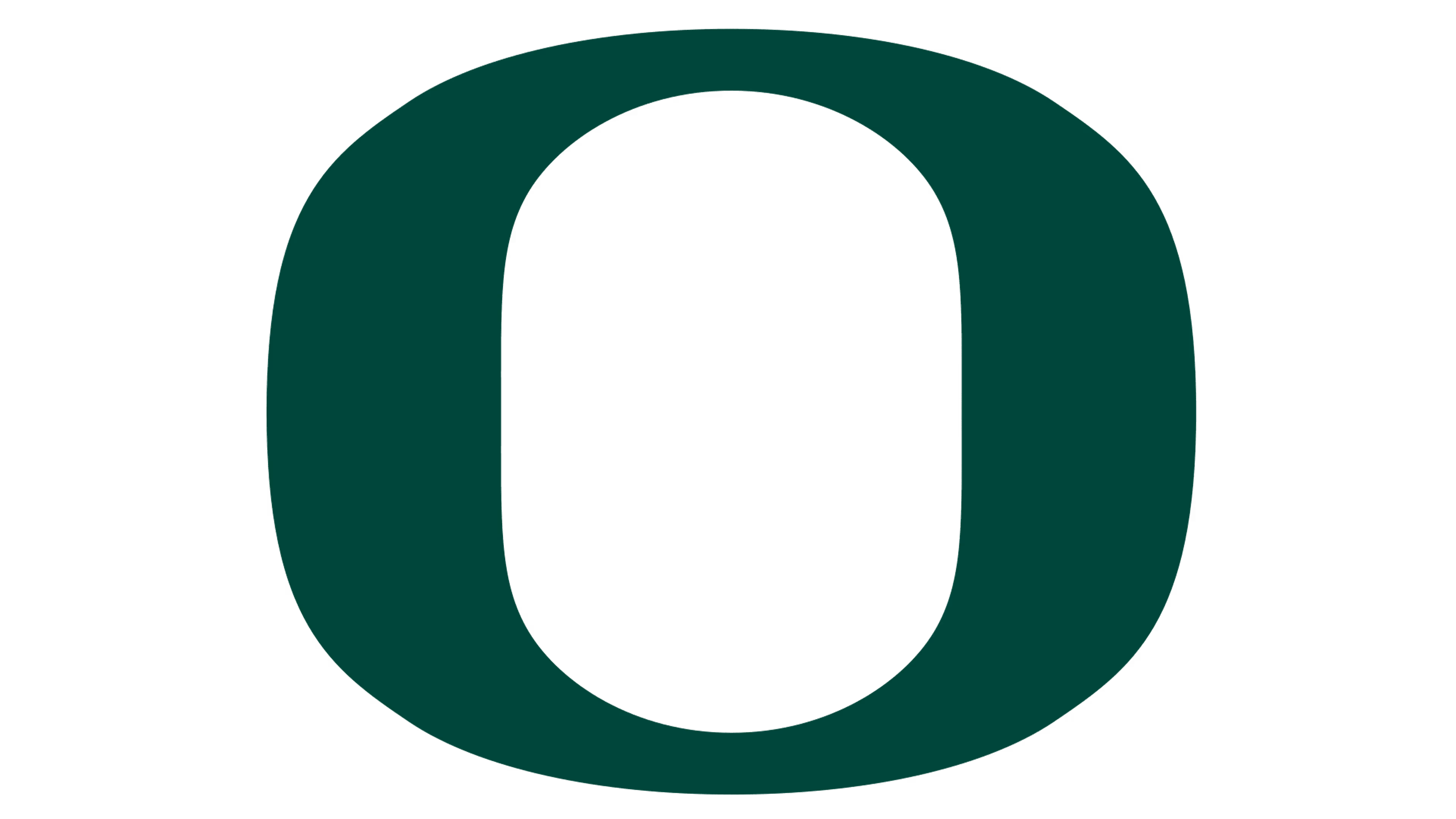 Stylized dark green letter O on a transparent background, representing the University of Oregon logo.