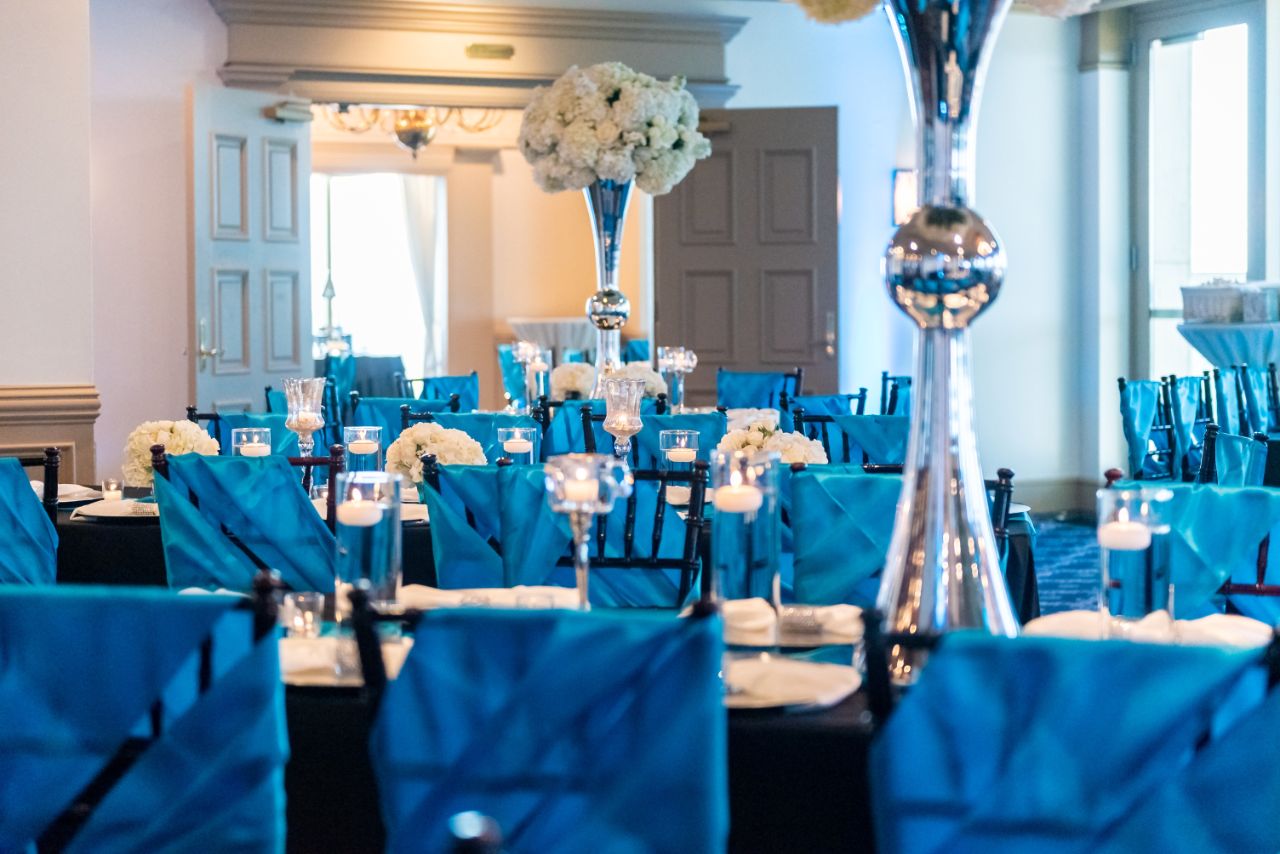 blue themed wedding