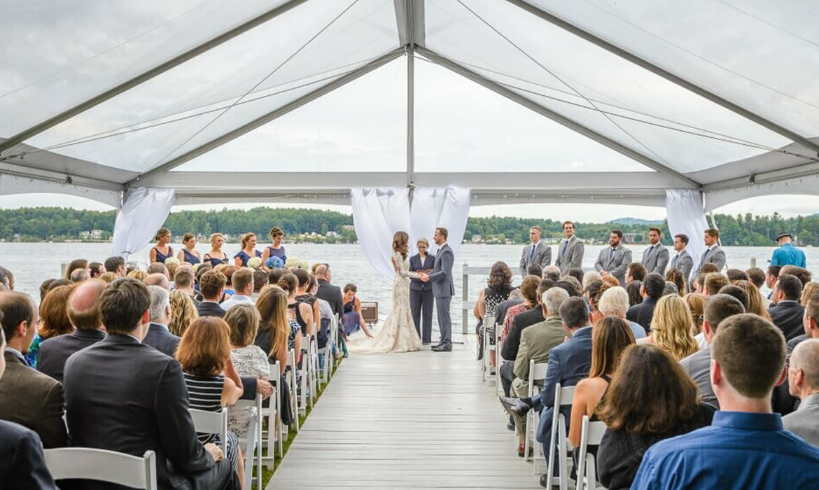 wedding ceremony in a tent 