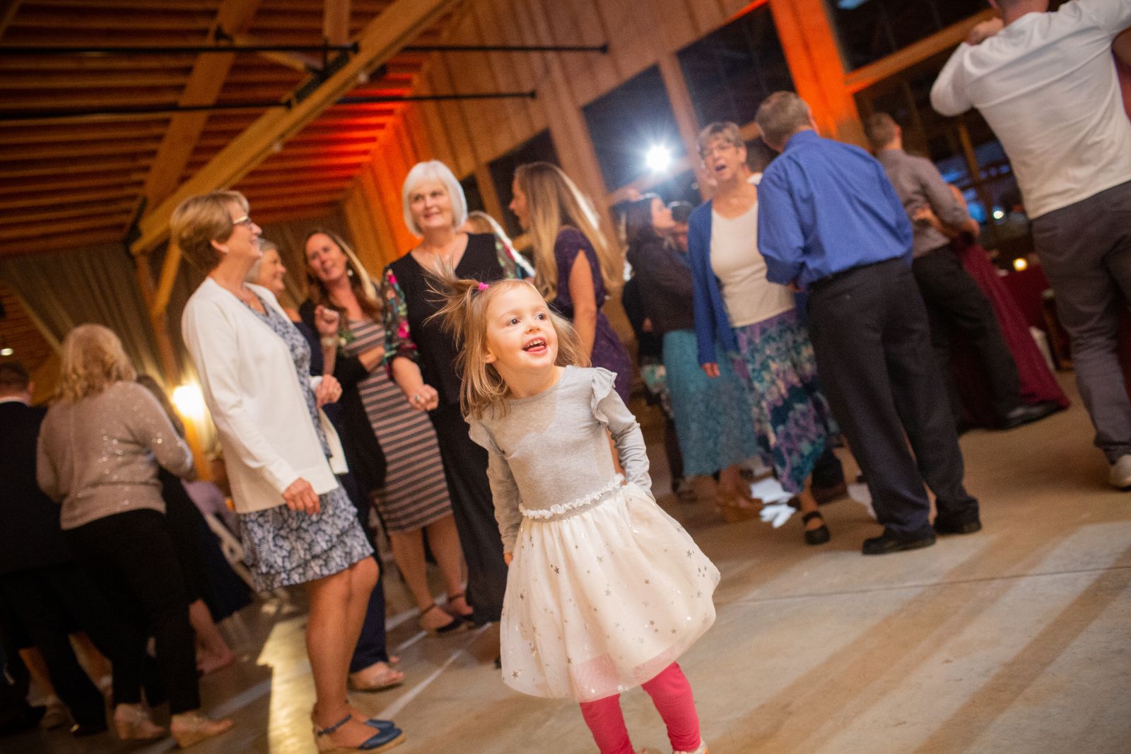 wedding little girl on the dance floor