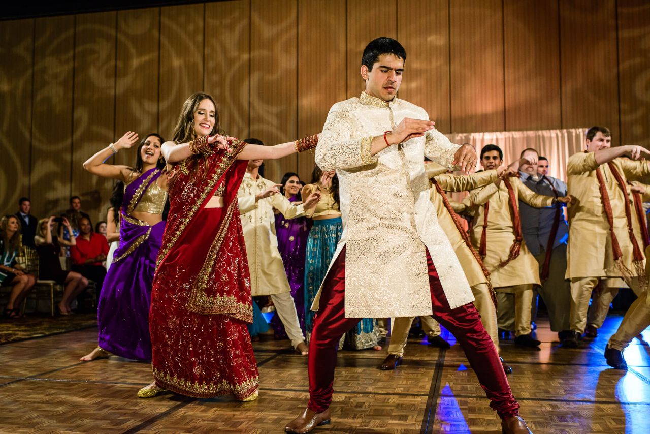 dancing at a hindu wedding