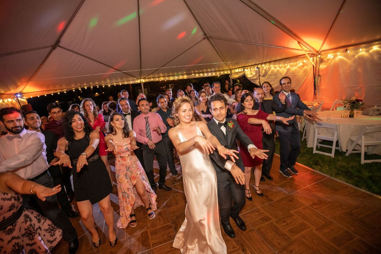 everybody on the dance floor at a wedding