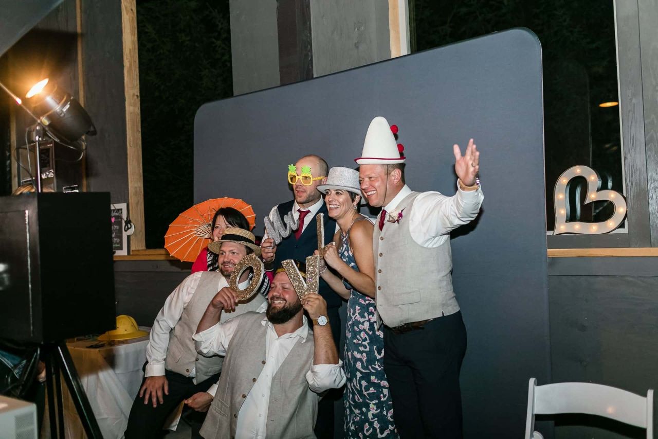 picture of people using a photo booth