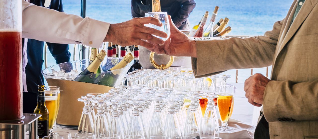 getting alcohol served at a wedding