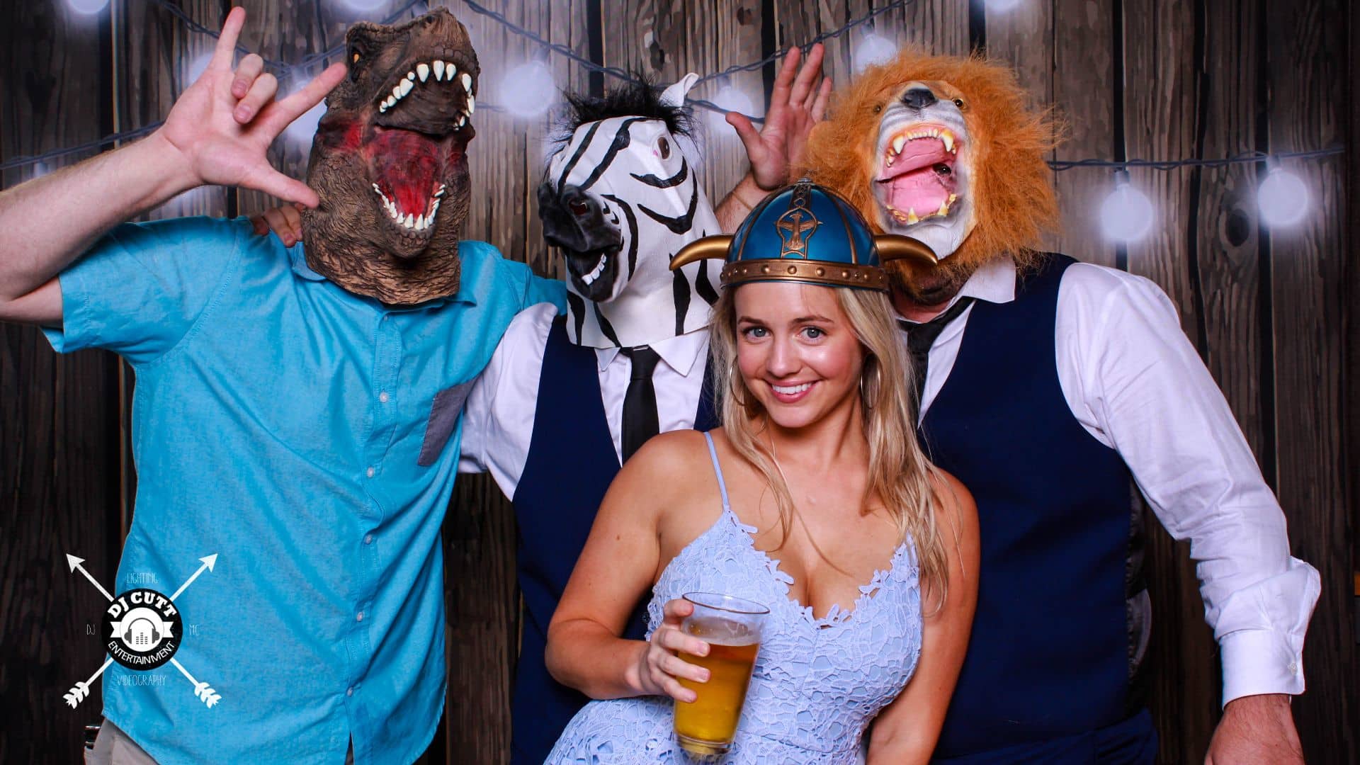 photo booth with costumes and props