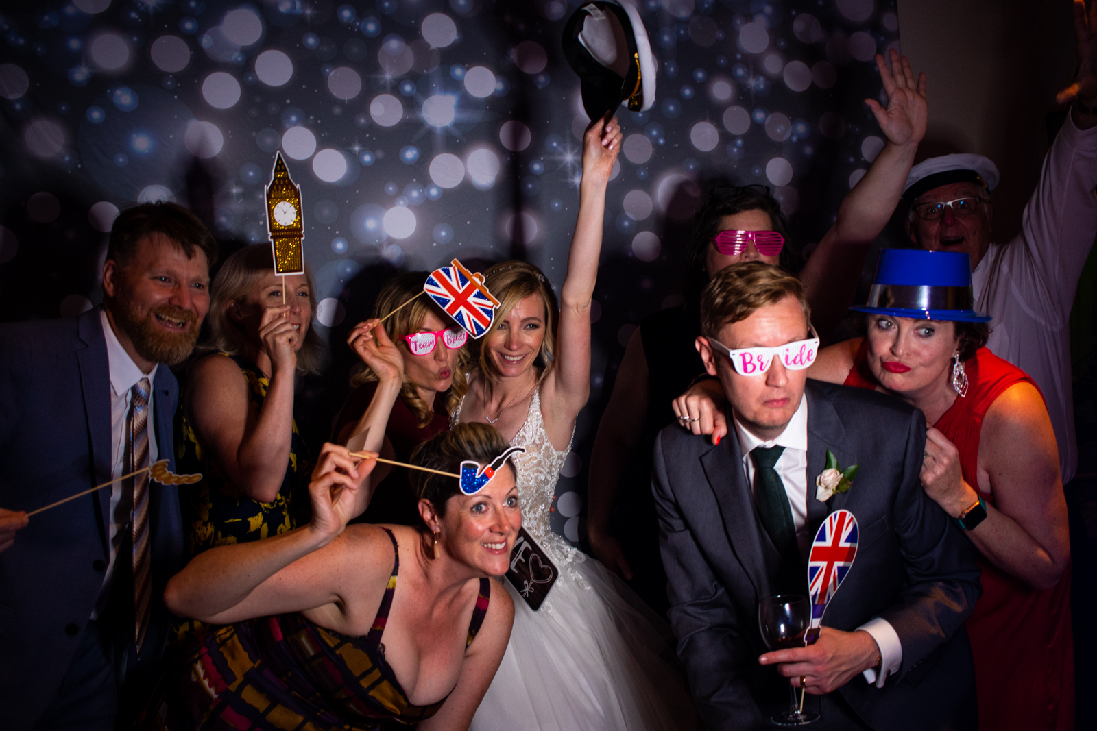 bride and groom photo booth rental