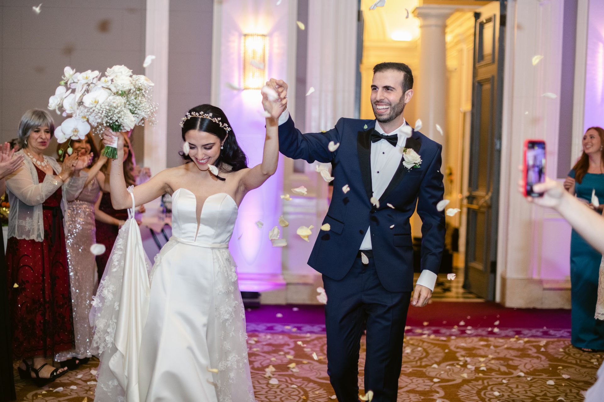 wedding bride and groom final walk