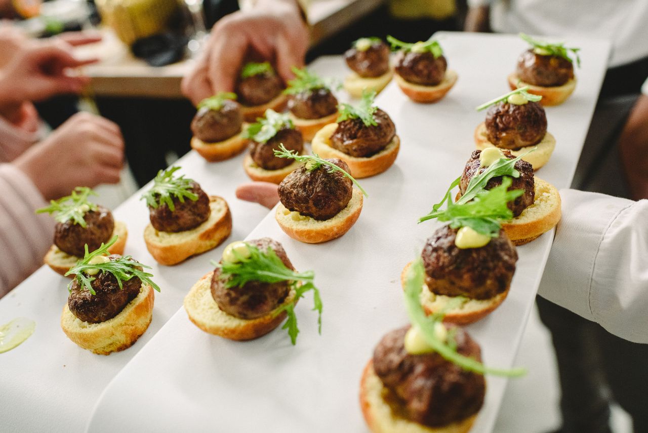 food being catered at a wedding
