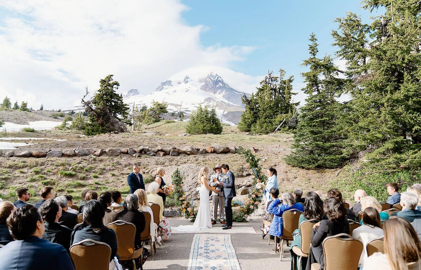 Timberline Lodge Mount Hood Oregon historic alpine wedding venue with panoramic mountain views and lodge accommodations for weekend weddings