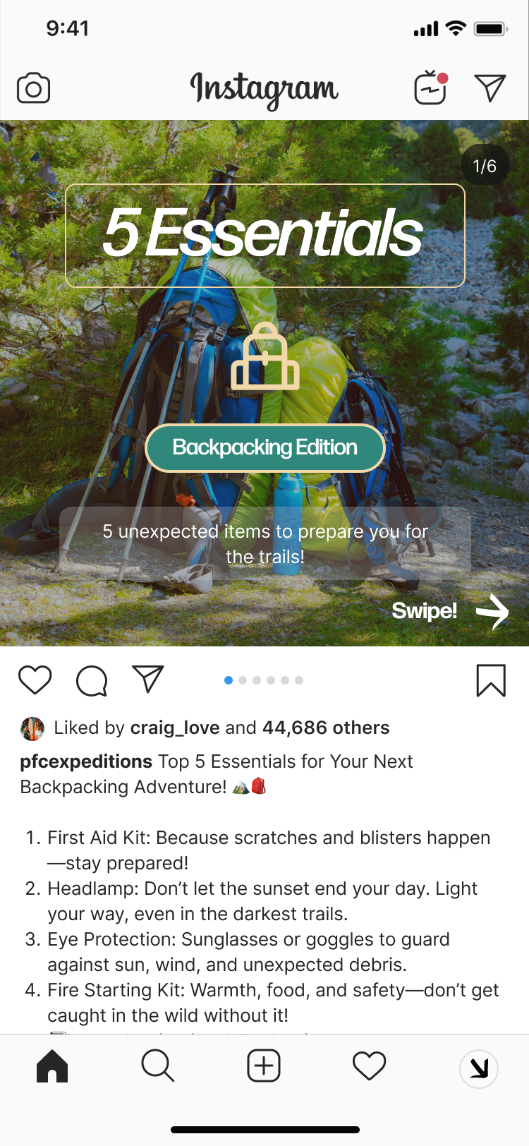Instagram post mockup from the Pacific Expeditions account