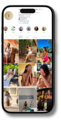 A mobile phone screen with Instagram on it