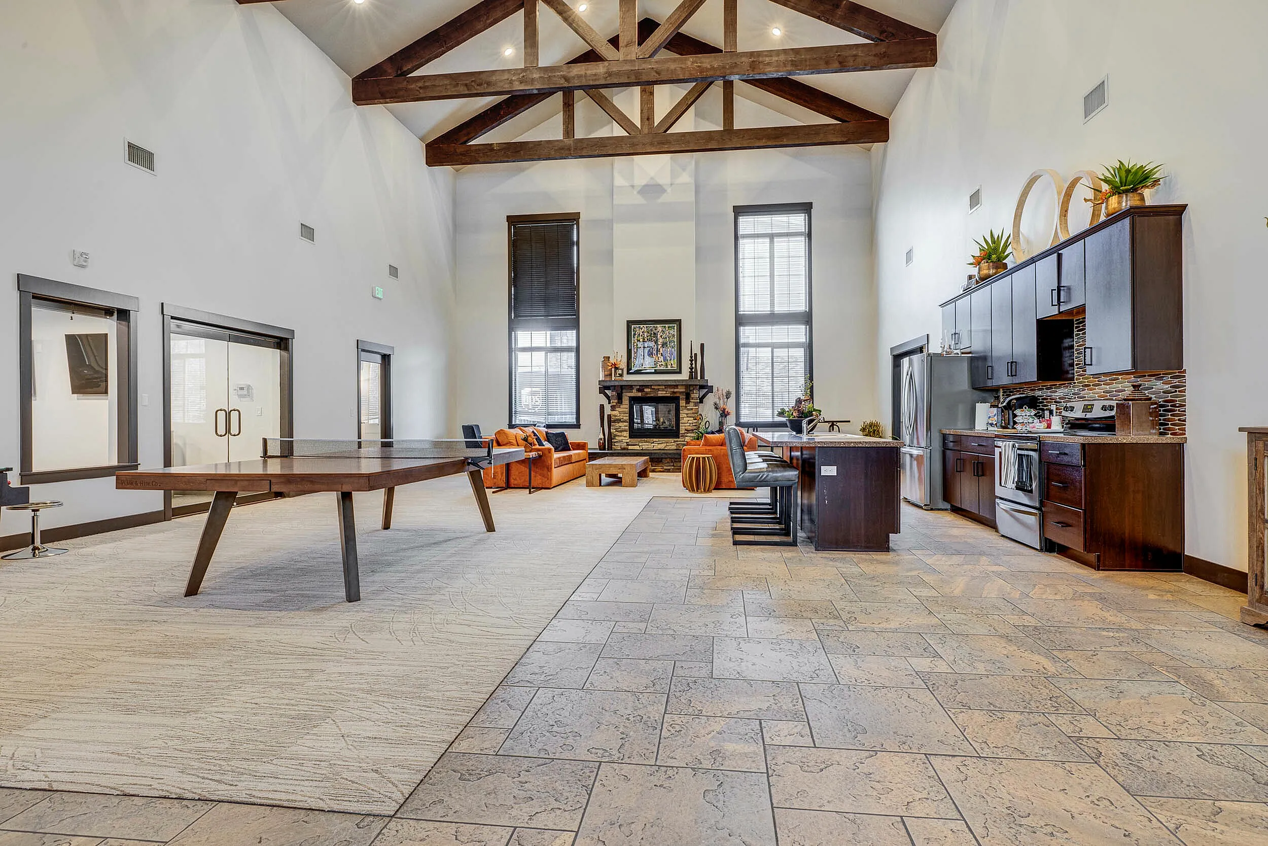 Dry Creek at East Village, Salt Lake City, Utah: clubhouse lounge after renovation